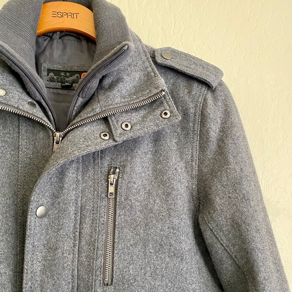 G by Guess gray wool moto jacket - Picture 2 of 5